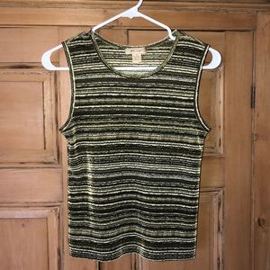 Striped Plissé stretch tank-Small